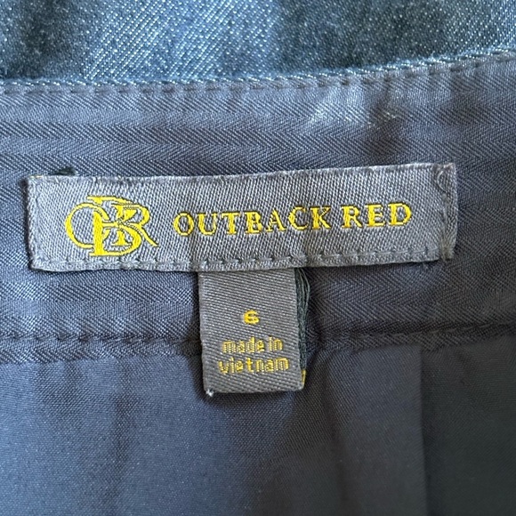 Outback Red Chambray Blue Mini Skirt A Line Size 6 - Picture 2 of 16